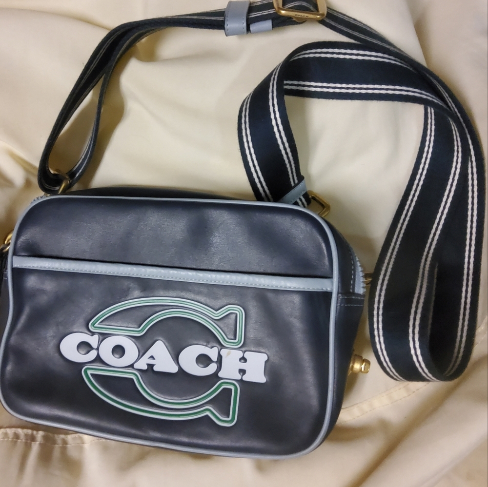 Authentic Vintage Coach Flight Navy/ Brass/ Midnight Travel Bag